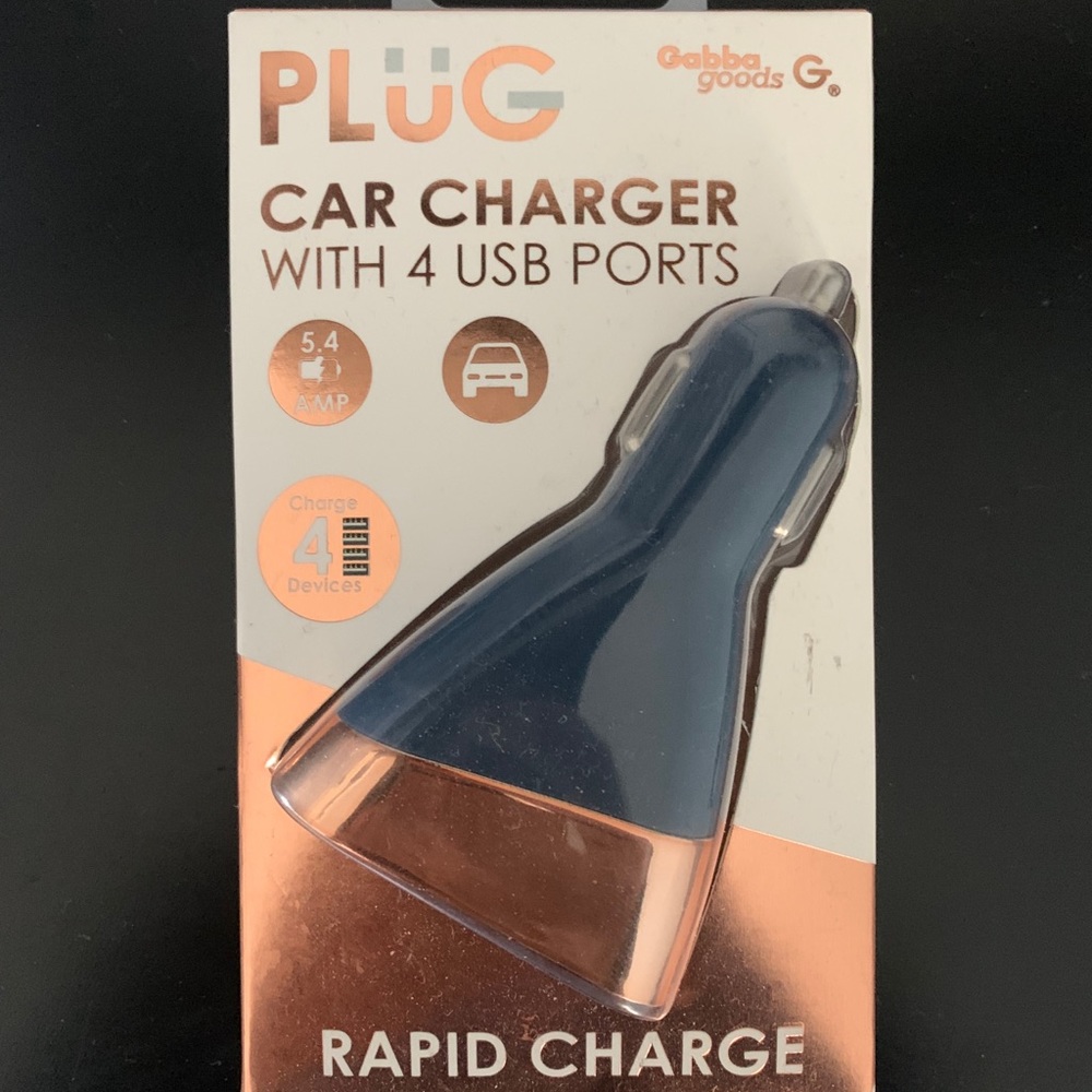 Gabba Goods PLUG Car Charger With 4 USB Ports